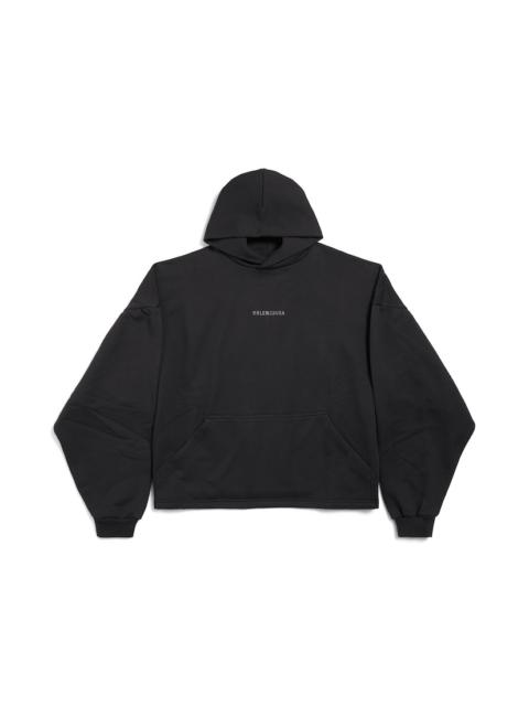 BALENCIAGA Women's Balenciaga Back Cropped Hoodie in Black
