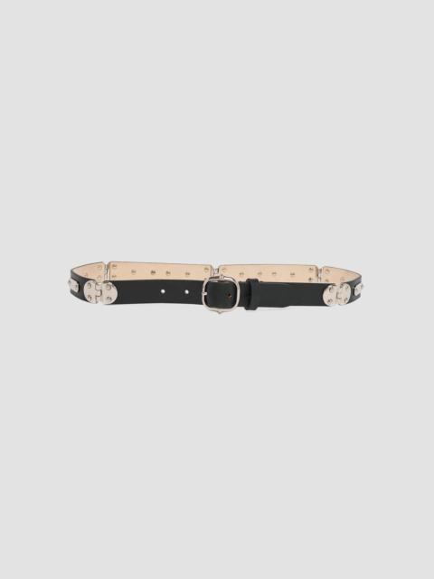Isabel Marant Women's Depson Leather Belt - Black And Palladium