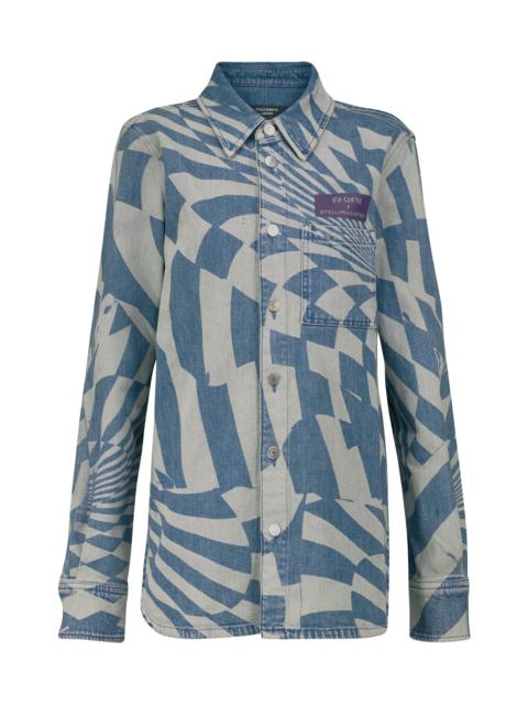 Stella McCartney ₢ 킹 Ed Curtis 인쇄 된 데님 셔츠