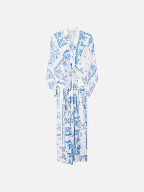 THE ATTICO LIGHT BLUE AND WHITE MAXI DRESS