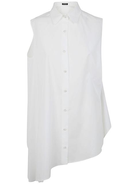 Ann Demeulemeester IONA ASYMMETRICAL OVERSIZED SHIRT LIGHT CRUMPLED COTTON WHITE