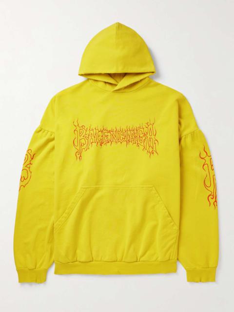 BALENCIAGA Oversized Printed Cotton-Jersey Hoodie