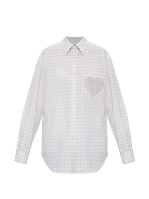 Moschino heart-motif check-pattern shirt