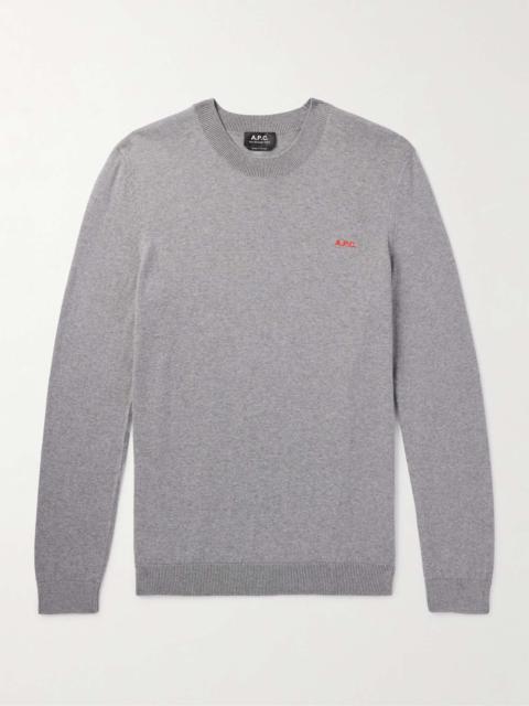 A.P.C. Amir Slim-Fit Logo-Embroidered Cotton Sweater