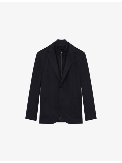 REISS Patch Gilet-Insert Regular-Fit Woven Blazer