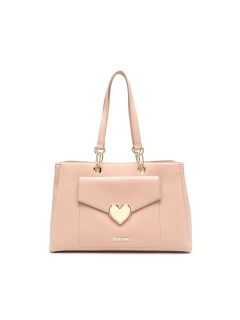 Moschino medium logo-plaque tote