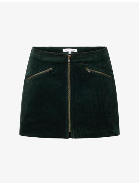 GOOD AMERICAN Zip-Pocket Cotton-Corduroy Mini Skirt