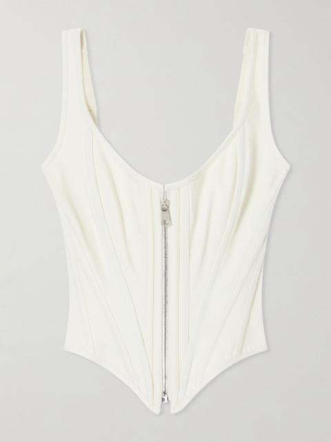 Wiederhoeft Zip denim corset top Cream