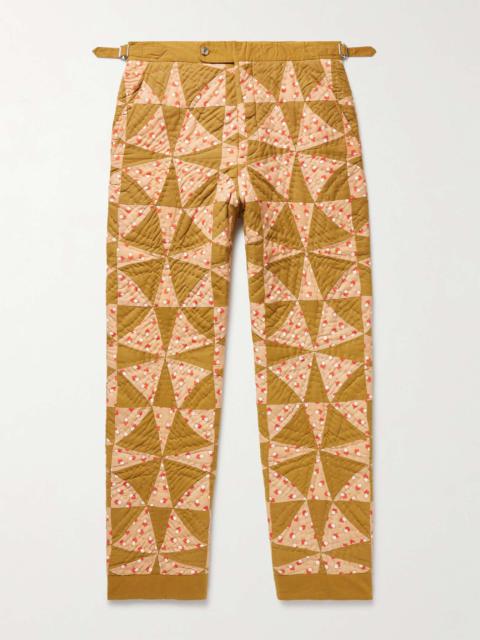 BODE Kaleidoscope Straight-Leg Quilted Printed Cotton Trousers