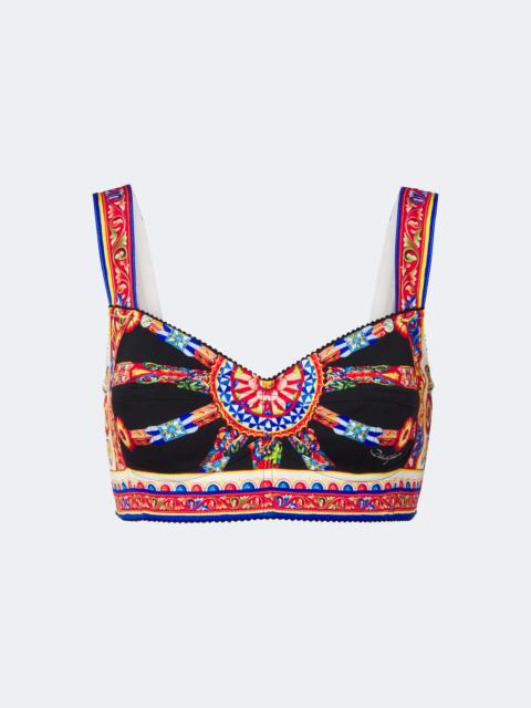 Dolce & Gabbana Carretto silk-blend crop top