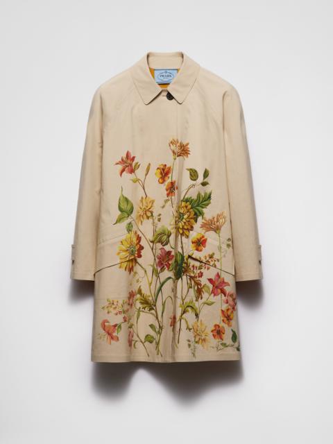 Prada Printed cotton single-breasted coat