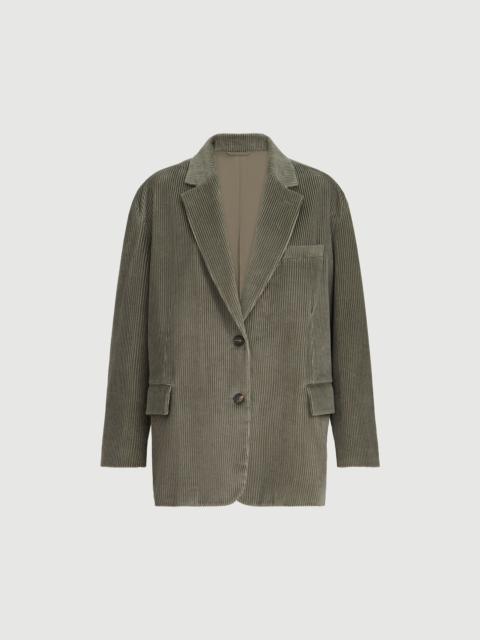 Brunello Cucinelli Cotton corduroy blazer with monili