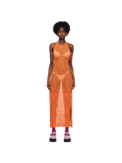 MARCO RAMBALDI SSENSE Exclusive Orange Heart Maxi Dress