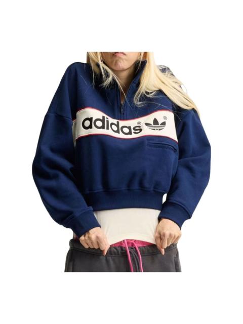 adidas (WMNS) adidas adiSignature NY Quarter Zip Sweatshirt Asia Sizing 'Team Navy Blue 2' LD1666
