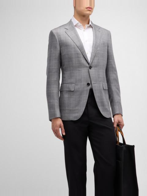 Men's Plaid Cashmere-Blend Sport Coat