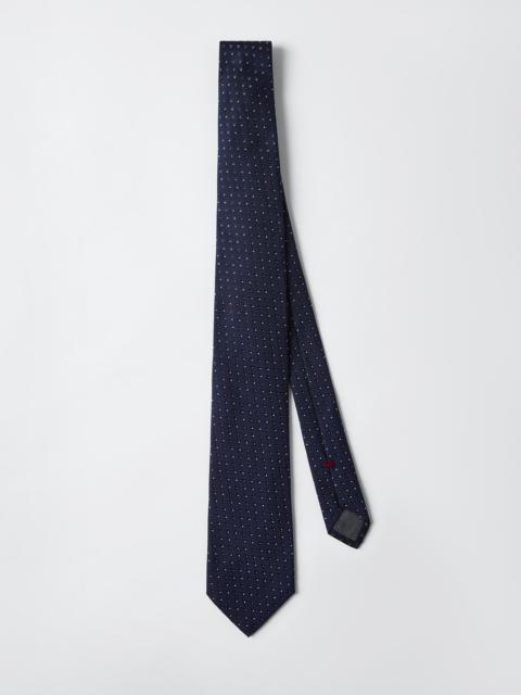 Brunello Cucinelli Silk tie with polka dot jacquard