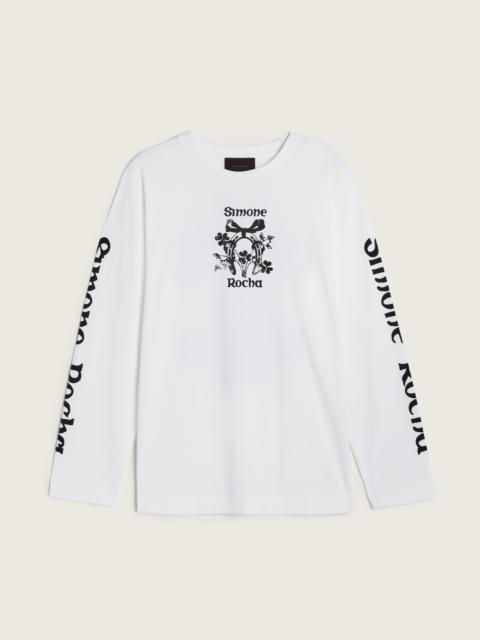 Simone Rocha Coming Up Roses Print Long Sleeve T-Shirt