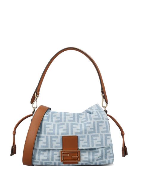 FENDI MOTHER BAGUETTE MEDIUM BAG IN DENIM FF