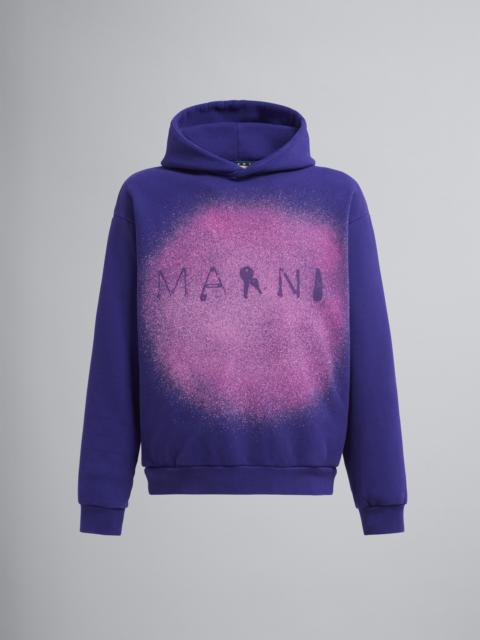 Marni PURPLE FOUND OBJECTS PRINT ORGANIC BRUSHED JERSEY SWEATSHIRT