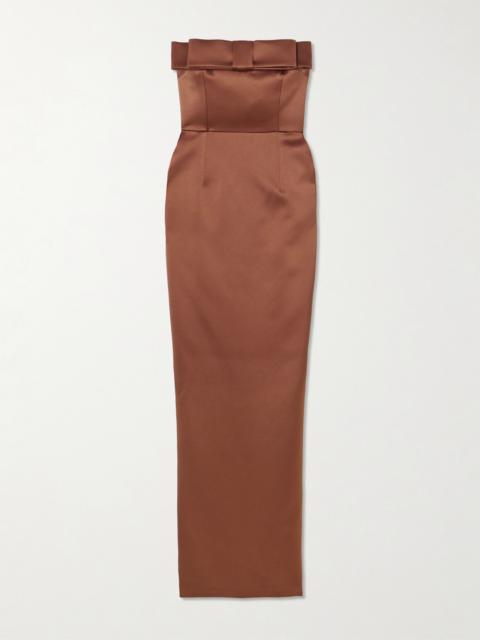 THE NEW ARRIVALS ILKYAZ OZEL Sisu Bow-embellished Crepe Midi Dress