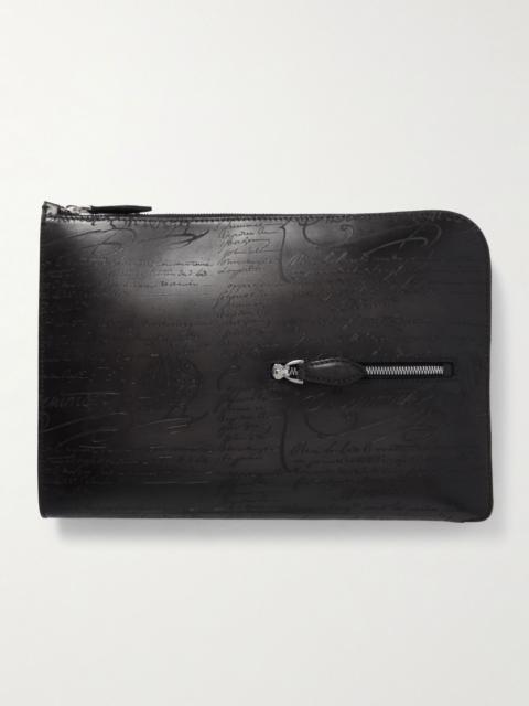 Berluti Nino Scritto Venezia Leather Pouch Black