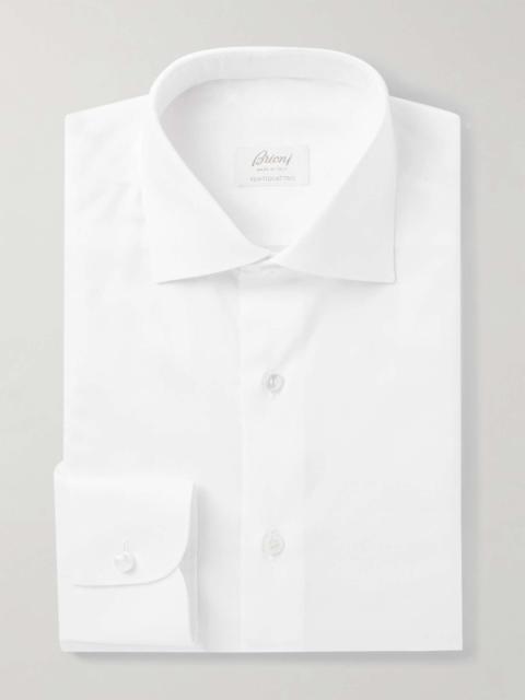 Cutaway-Collar Cotton-Poplin Shirt