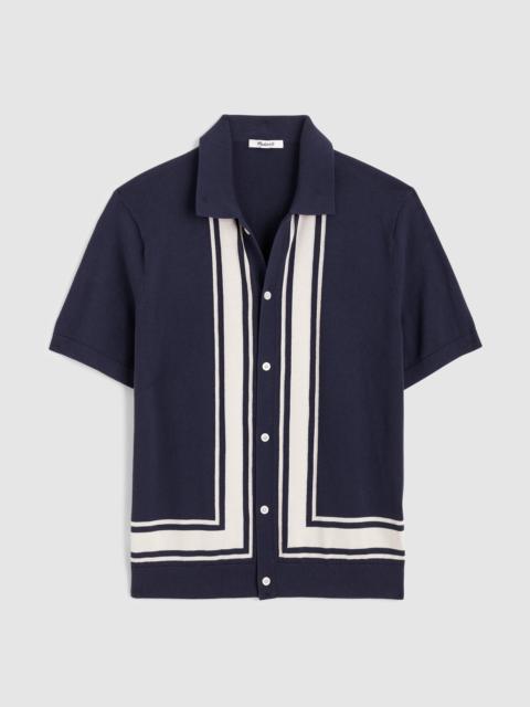 Madewell Knit Button-Up Shirt in Border Stripe