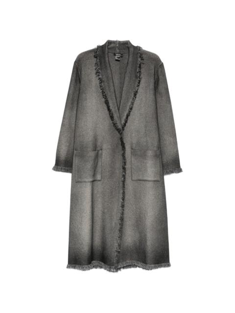 Avant Toi fringed-trim herringbone-weave coat