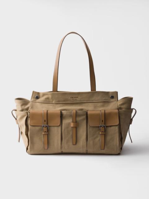 Prada Prada Route canvas and leather tote bag