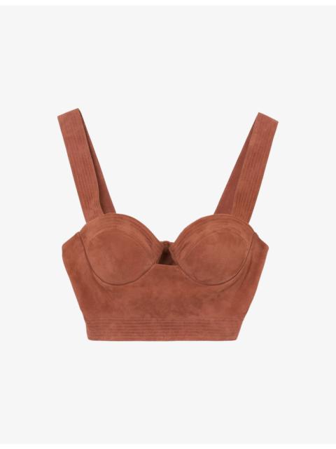 REISS Reiss x Atelier Farley Suede Bustier Top