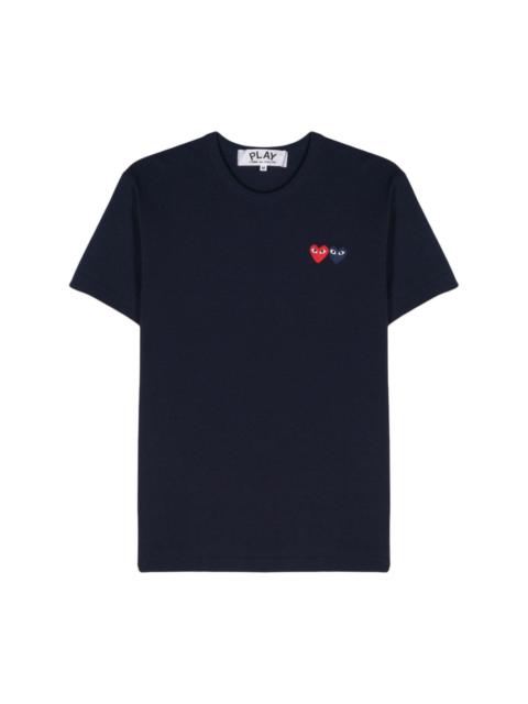 heart-patch cotton T-shirt