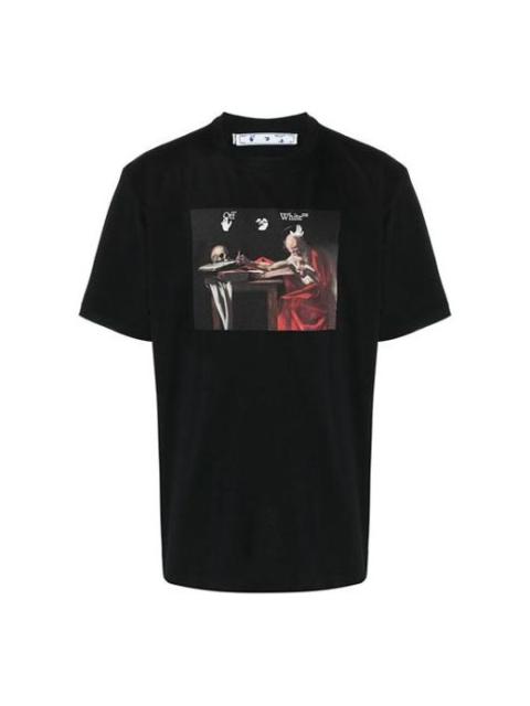 Off-White Caravaggio Short-Sleeve Over Tee 'Black/Red' OMAA038R21JER0031025