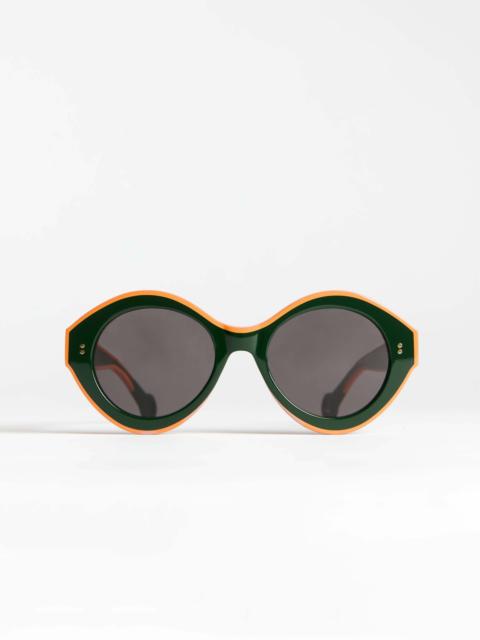 JW Anderson JWA07 BUMPER SUNGLASSES IN GREEN & ORANGE