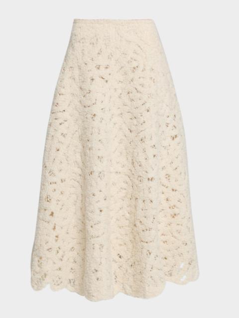 Lafayette 148 New York x The Morning Show Boucle Embroidered Knit Midi Skirt