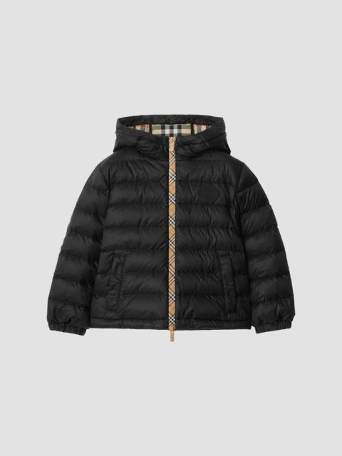 Burberry Boy's Little Boy's & Boy's Check-Trimmed Down Jacket - Black