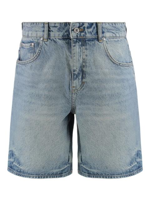 REPRESENT logo-embroidered denim shorts