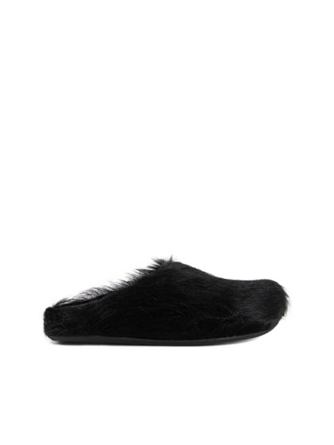 Marni Fussbett long-hair calfskin sabot