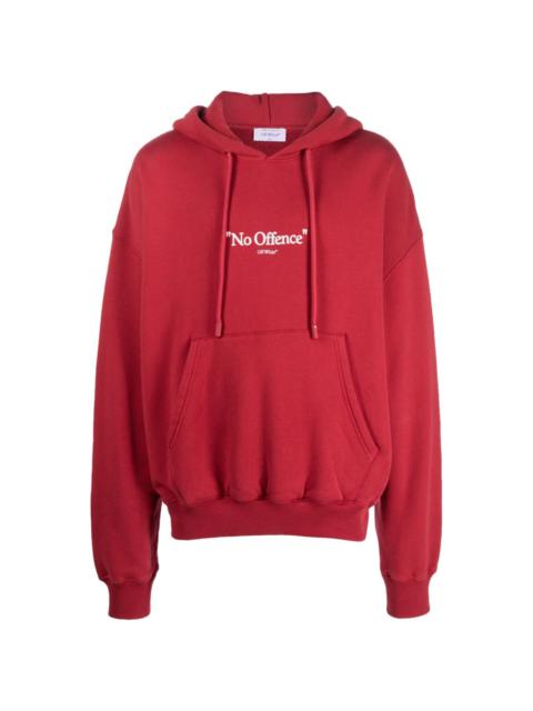 slogan-print drawstring hoodie