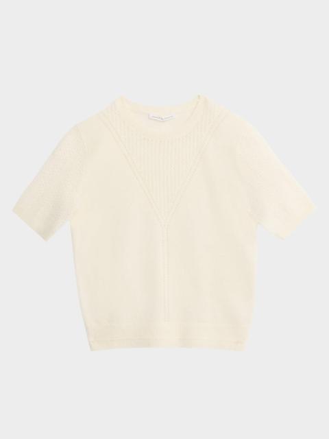 MARIA McMANUS Honeycomb Alpaca-Knit T-Shirt Sweater