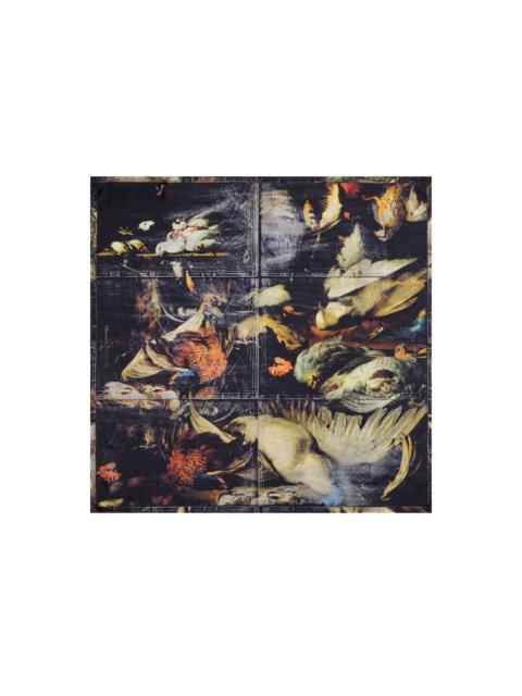 Maison Margiela BIRDS SILK FOULARD SQUARE 90 - BLACK/BROWN PRINT