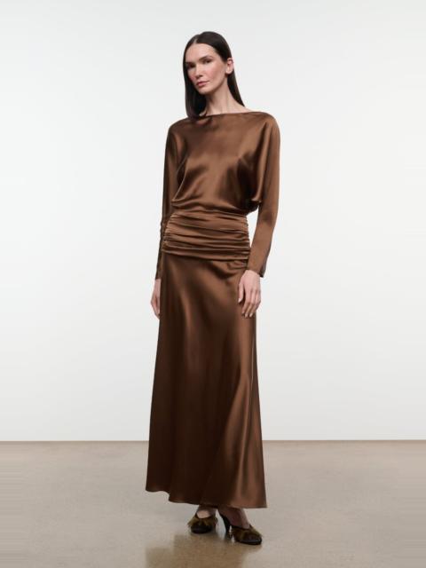 STAUD STAUD FREDA SILK DRESS CIGAR