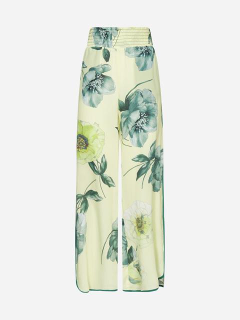 Pisa floral print viscose trousers