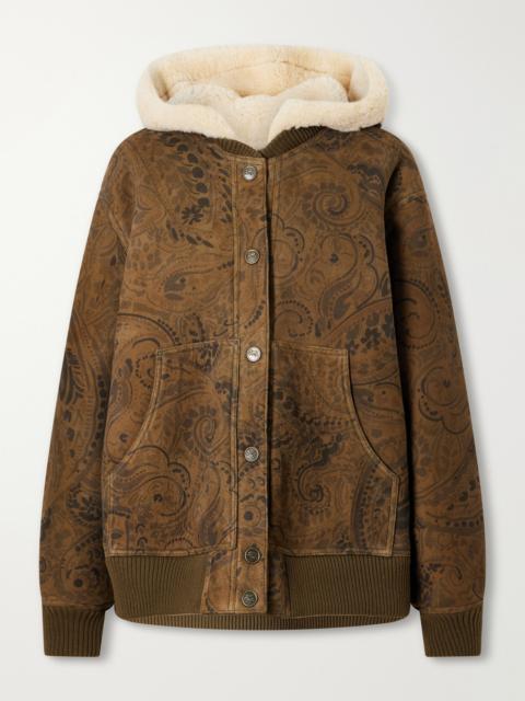 Etro Printed Suede Shearling Jacket