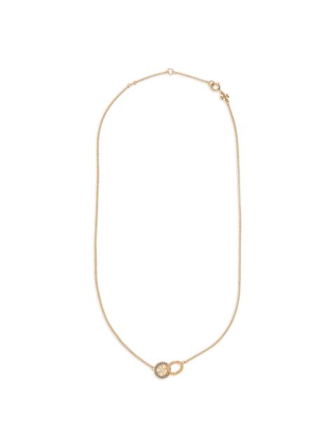 TORY BURCH logo-charm chain necklace