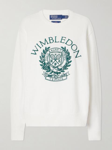 Polo Ralph Lauren + Wimbledon Logo-embroidered Cotton Sweater