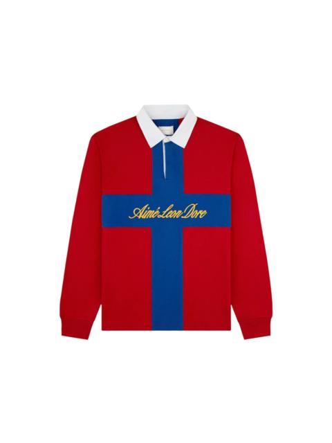 AIMÉ LEON DORE Aime Leon Dore Paneled Sail Rugby Shirt Equestrian Red
