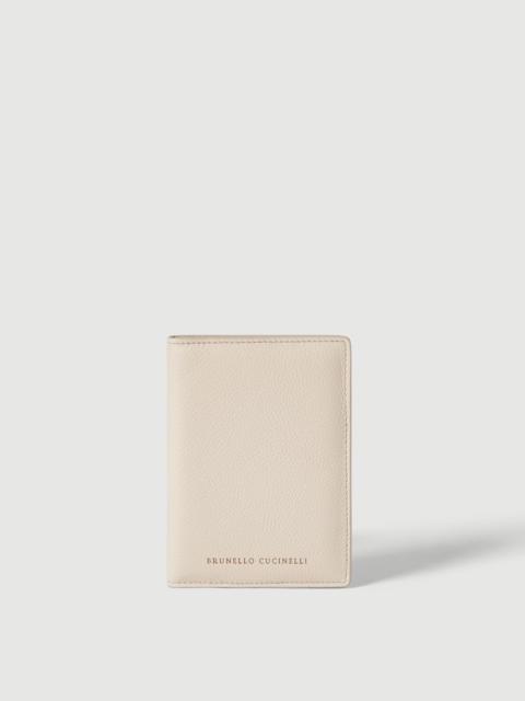 Brunello Cucinelli Grained leather passport holder
