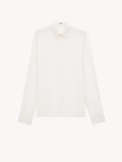SHIRT IN STRIPED SATIN PIQUÉ