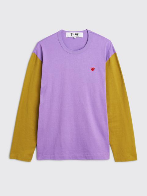 COMME DES GARÇONS PLAY MINI HEART LS T-SHIRT PURPLE / OLIVE