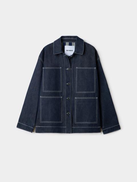 SUNNEI BELLIDENTRO REVERSIBLE JACKET / denim & blue stripes